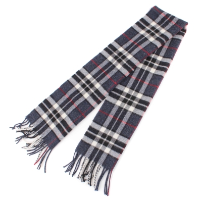 Wool scarf Pulcra Dundee N, 30x154 cm, Navy/black