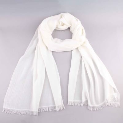 Fine white scarf Pulcra Spadegen, 59x220 cm, White