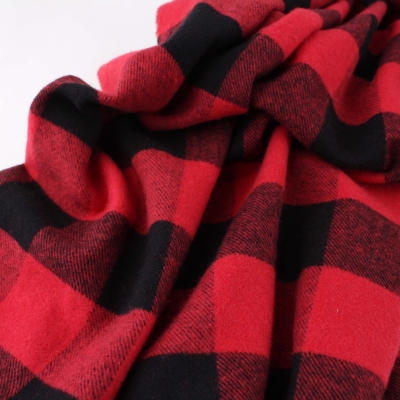 Winter cotton scarf Pulcra Stendhal, 80x200 cm, Red-black plaid