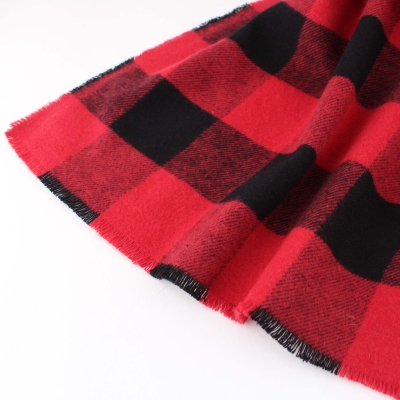 Winter cotton scarf Pulcra Stendhal, 80x200 cm, Red-black plaid