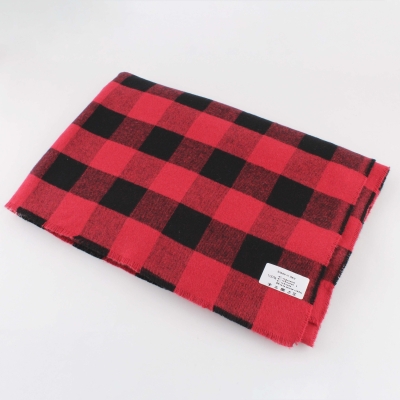 Winter cotton scarf Pulcra Stendhal, 80x200 cm, Red-black plaid