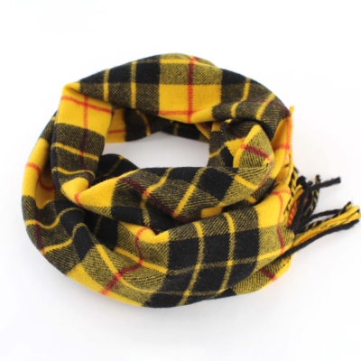 Wool scarf Pulcra Tartan, 30x168 cm, Yellow-black