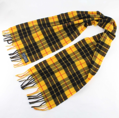 Wool scarf Pulcra Tartan, 30x168 cm, Yellow-black