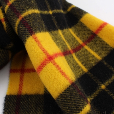 Wool scarf Pulcra Tartan, 30x168 cm, Yellow-black