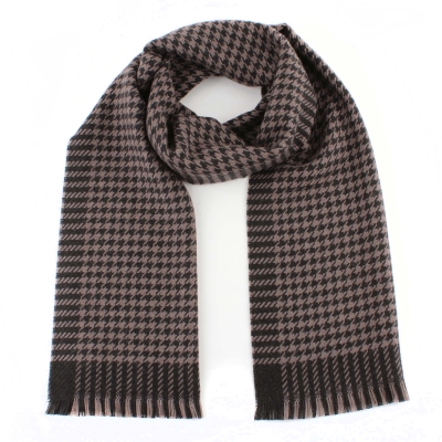 Wool scarf Ma.Al.Bi. MAB101 125/6, 37x180 cm, Black-beige pepit