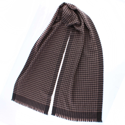 Wool scarf Ma.Al.Bi. MAB101 125/6, 37x180 cm, Black-beige pepit