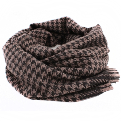 Wool scarf Ma.Al.Bi. MAB101 125/6, 37x180 cm, Black-beige pepit