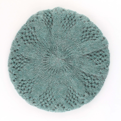 Ladies' knitted beret with mohair and wool Raffaello Bettini RB 09/9796,Turquoise