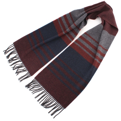 Wool scarf Ma.Al.Bi. MAB844 903/5, 30x180 cm, Burgundy-blue stripe