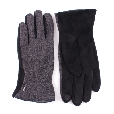 Men's touchscreen gloves HatYou GL1499, Dark gray and black