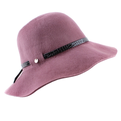 Ladies' Wide-Brim Felt Hat HatYou CF0278, Rose Ash