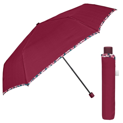 Umbrelă de damă Super Slim, neautomatizată, Perletti Time 26408, Bordo