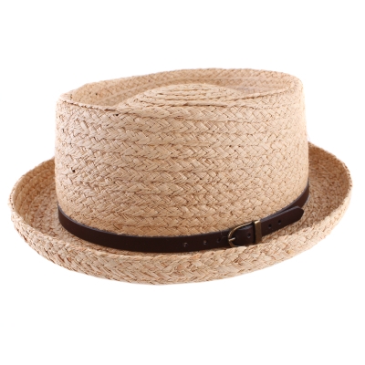 Pălărie de vară din rafie tip Pork Pie Fratelli Mazzanti FM 8696, Natural