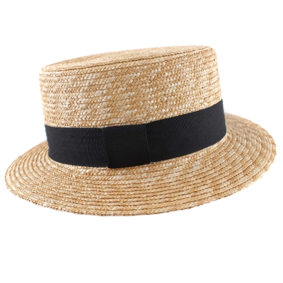 Ladies' straw hat Fratelli Mazzanti FM 7498, Natural/Black Band