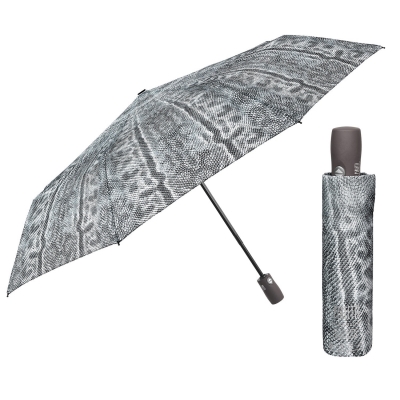 Ladies' Automatic Open-Close Umbrella Perletti Technology 21813, Python/Gray