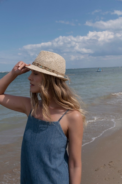 Ladies' summer hat with visor HatYou CEP0891, natural colour