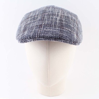 Men's summer flat cap HatYou CTM2452, Dark blue check