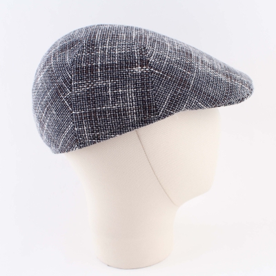 Men's summer flat cap HatYou CTM2452, Dark blue check