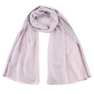 Summer scarf in cotton and modal HatYou SE0688, 65x190 cm, Bordeaux
