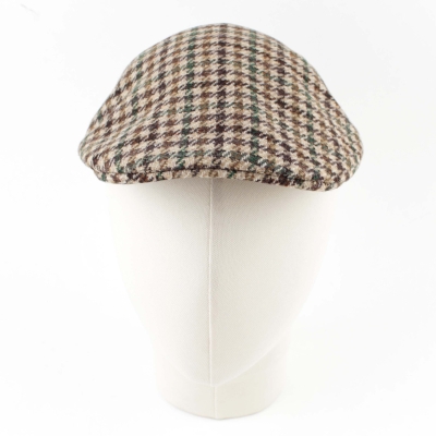 Men’s Wool Cap JailJam JA4706, Beige-Green Houndstooth