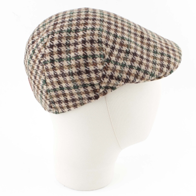 Men’s Wool Cap JailJam JA4706, Beige-Green Houndstooth