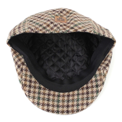 Men’s Wool Cap JailJam JA4706, Beige-Green Houndstooth