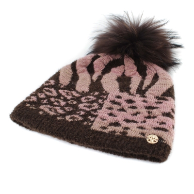 Ladies' Knitted Wool Hat JG5770, Brown