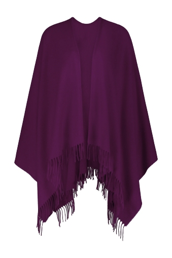 Wool Poncho Pulcra Stelvio 145x150, Dark Purple