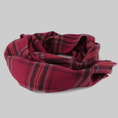 Fine wool scarf Ma.Al.Bi. MAB517 303/5, 37x180 cm, Dark Red Check