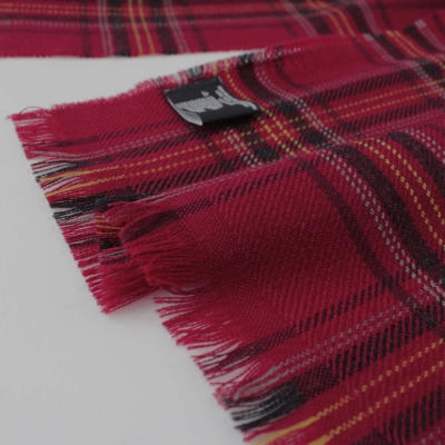 Fine wool scarf Ma.Al.Bi. MAB517 303/5, 37x180 cm, Dark Red Check