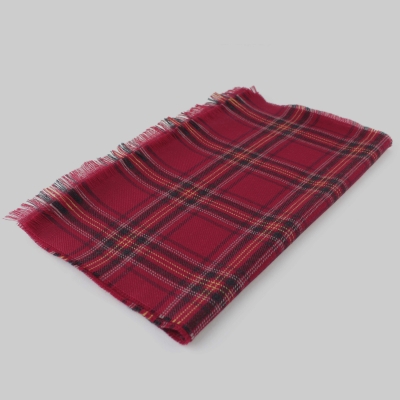 Fine wool scarf Ma.Al.Bi. MAB517 303/5, 37x180 cm, Dark Red Check