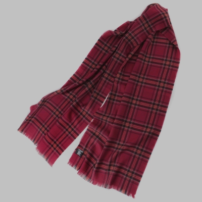 Fine wool scarf Ma.Al.Bi. MAB517 303/5, 37x180 cm, Dark Red Check