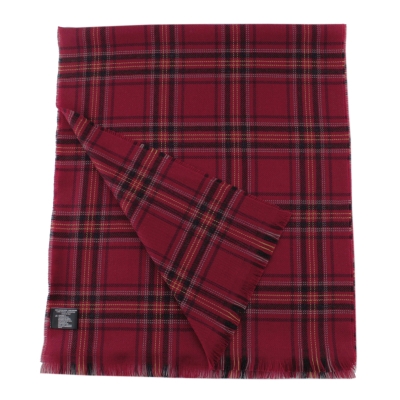 Fine wool scarf Ma.Al.Bi. MAB517 303/5, 37x180 cm, Dark Red Check