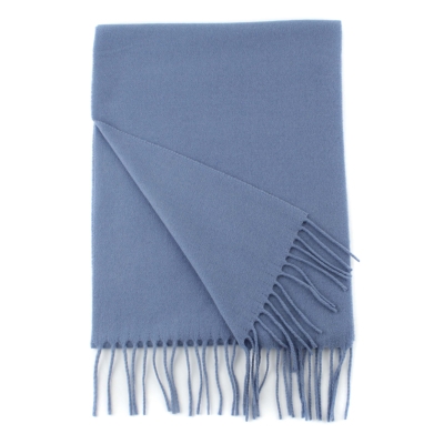 Едноцветен вълнен шал Pulcra Livigno, 30x150 cm, Синьо-сив