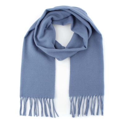 Едноцветен вълнен шал Pulcra Livigno, 30x150 cm, Синьо-сив