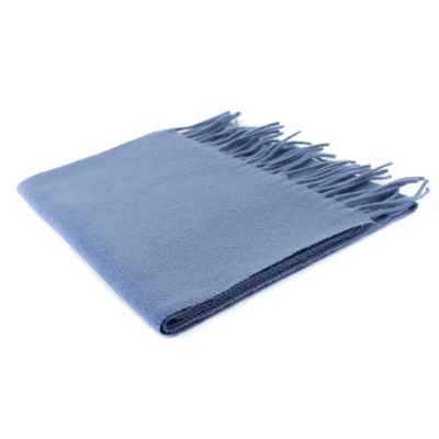 Едноцветен вълнен шал Pulcra Livigno, 30x150 cm, Синьо-сив