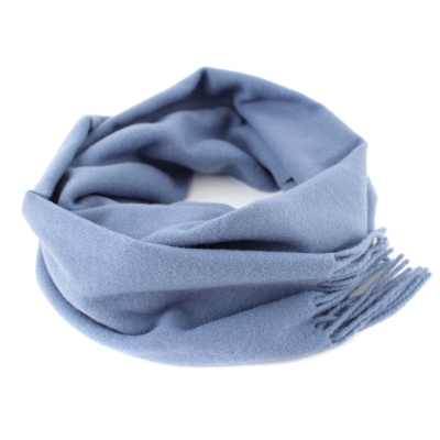 Едноцветен вълнен шал Pulcra Livigno, 30x150 cm, Синьо-сив