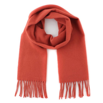 Едноцветен вълнен шал Pulcra Livigno, 30x150 cm, Оранжево-керемиден