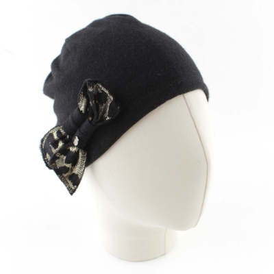 Дамска плетена шапка HatYou CP2104, Черен/Златист