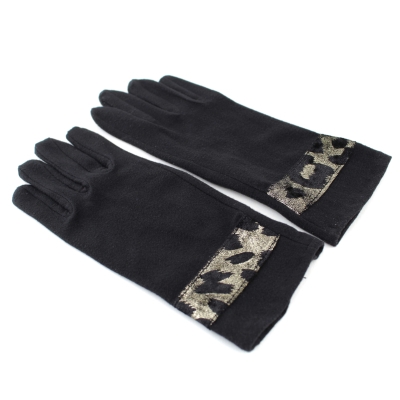 Ladies' microfiber gloves HatYou GL0965, Black/Gold