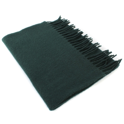 Fular din lână uni Pulcra Livigno, 30x150 cm, Verde închis