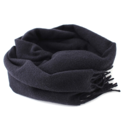 Едноцветен вълнен шал Pulcra Livigno, 30x150 cm, Тъмносин