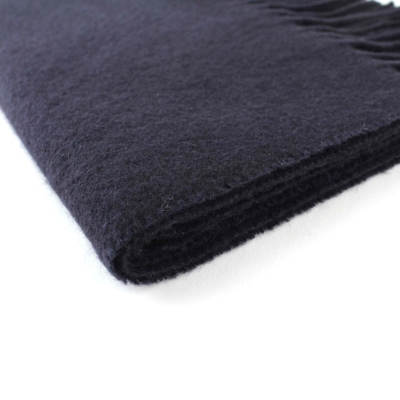 Едноцветен вълнен шал Pulcra Livigno, 30x150 cm, Тъмносин