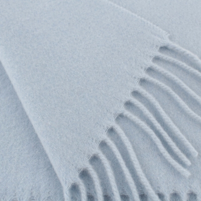 Fular din lână uni Pulcra Livigno, 30x150 cm, Albastru cer