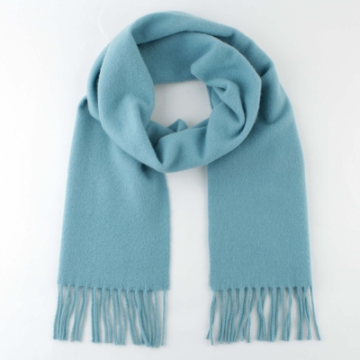 Fular din lână uni Pulcra Livigno, 30x150 cm, Aquamarin