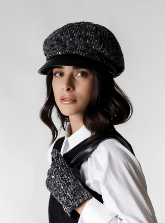 Дамски зимен каскет HatYou CP4334, Черен меланж