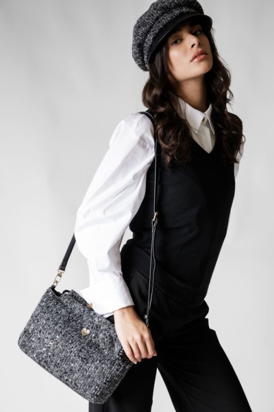 Дамски зимен каскет HatYou CP4334, Черен меланж