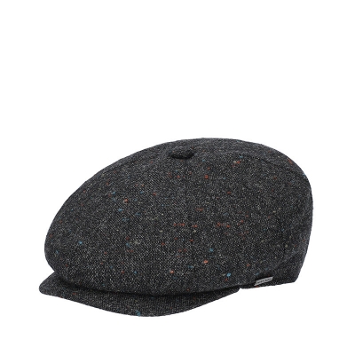 Men's wool newsboy cap HatYou CP4300, Black melange