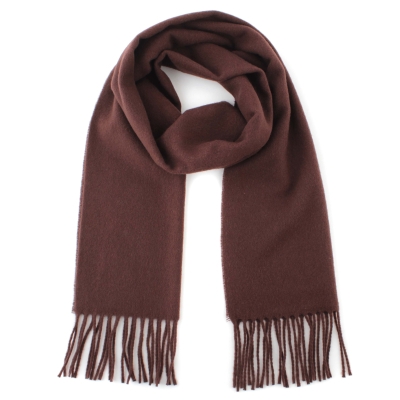 Solid wool scarf Pulcra Livigno, 30x150 cm, Coffee