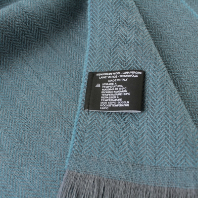 Fine Wool Scarf Ma.Al.Bi. MAB554 57/9, 50×180 cm, Blue-Green
